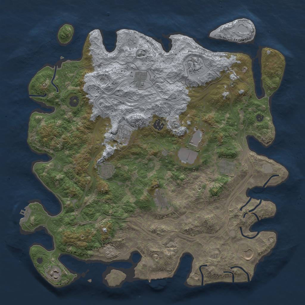 Rust Map: Procedural Map, Size: 4250, Seed: 583622341, 20 Monuments