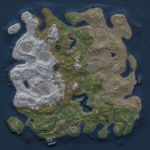 Thumbnail Rust Map: Procedural Map, Size: 4000, Seed: 375712, 14 Monuments