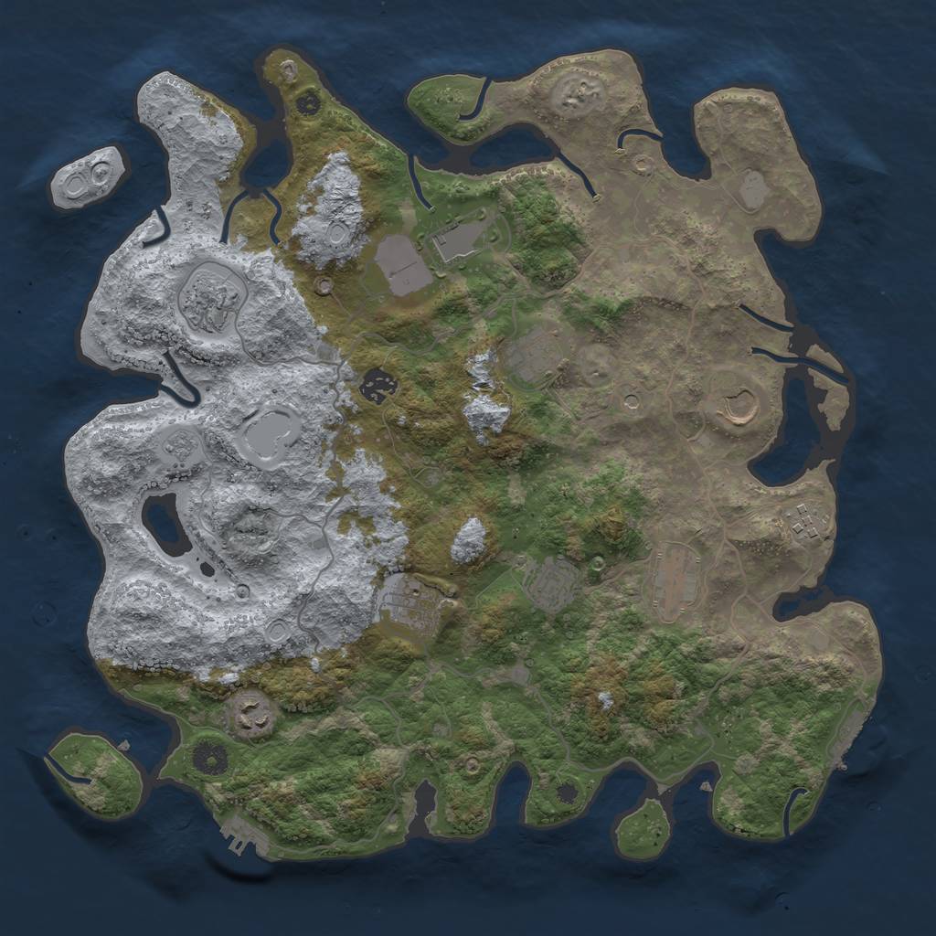 Rust Map: Procedural Map, Size: 4000, Seed: 375712, 19 Monuments