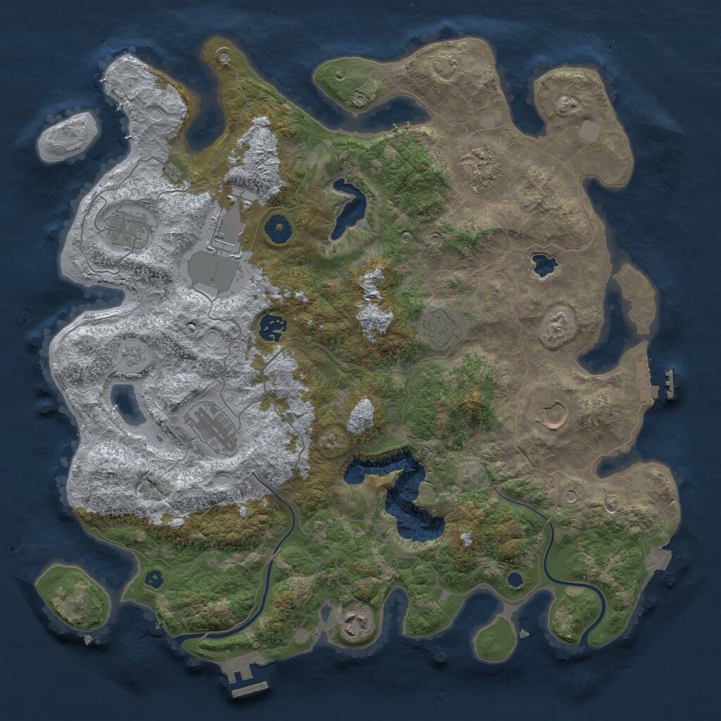 Rust Map: Procedural Map, Size: 4000, Seed: 375712, 14 Monuments