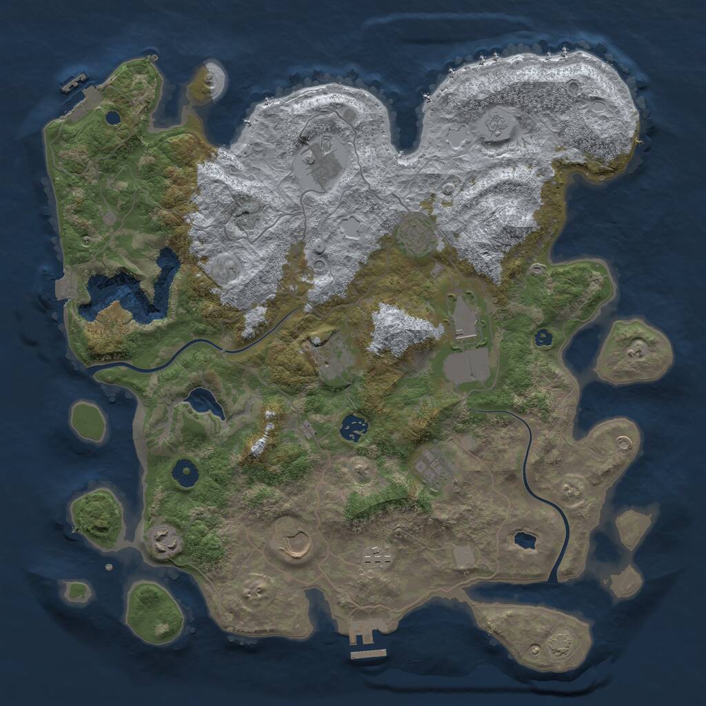 Rust Map: Procedural Map, Size: 4000, Seed: 626746624, 15 Monuments