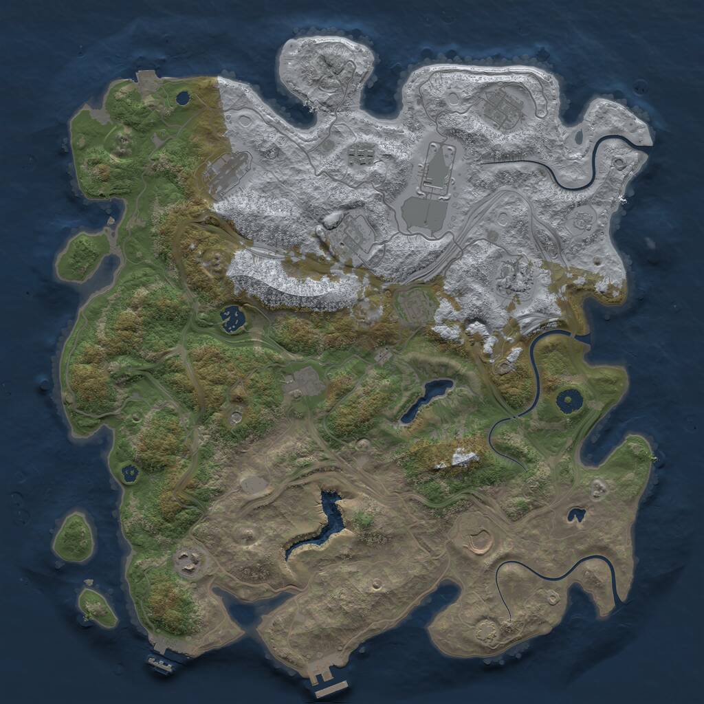 Rust Map: Procedural Map, Size: 4250, Seed: 588244162, 17 Monuments