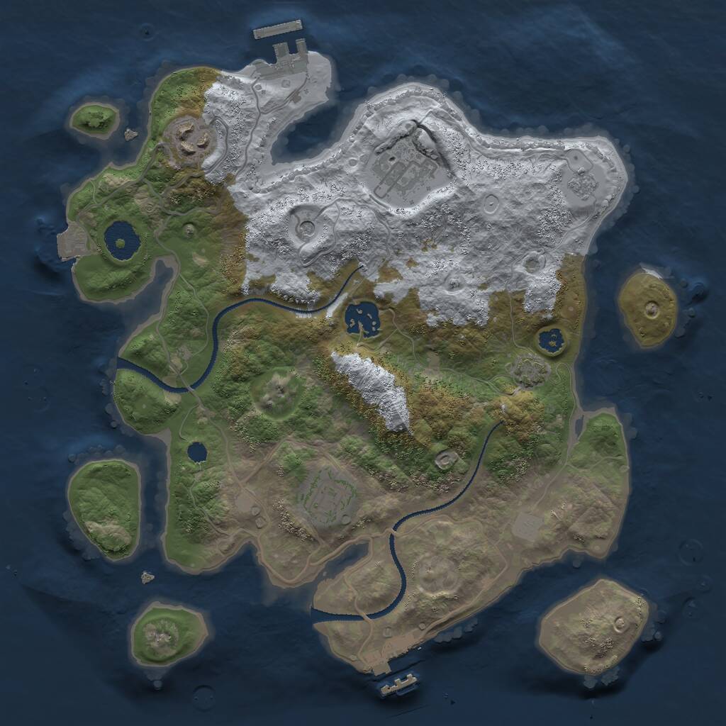 Rust Map: Procedural Map, Size: 3000, Seed: 903324311, 10 Monuments