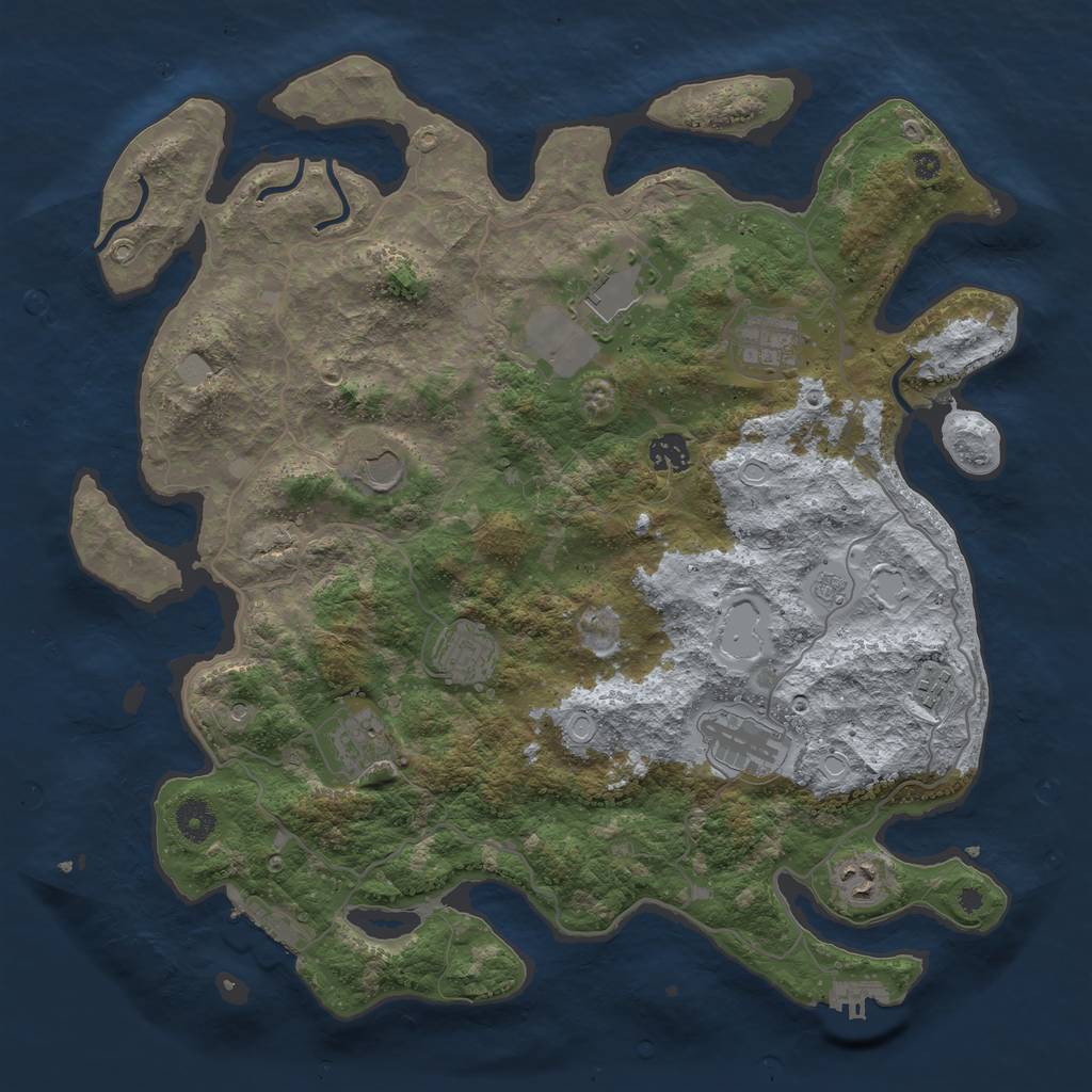 Rust Map: Procedural Map, Size: 4000, Seed: 6548602, 18 Monuments