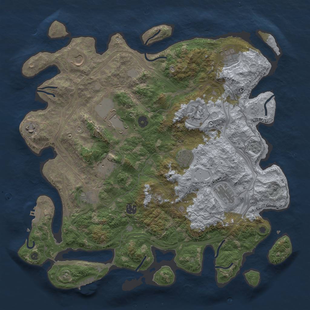 Rust Map: Procedural Map, Size: 4250, Seed: 305174314, 20 Monuments