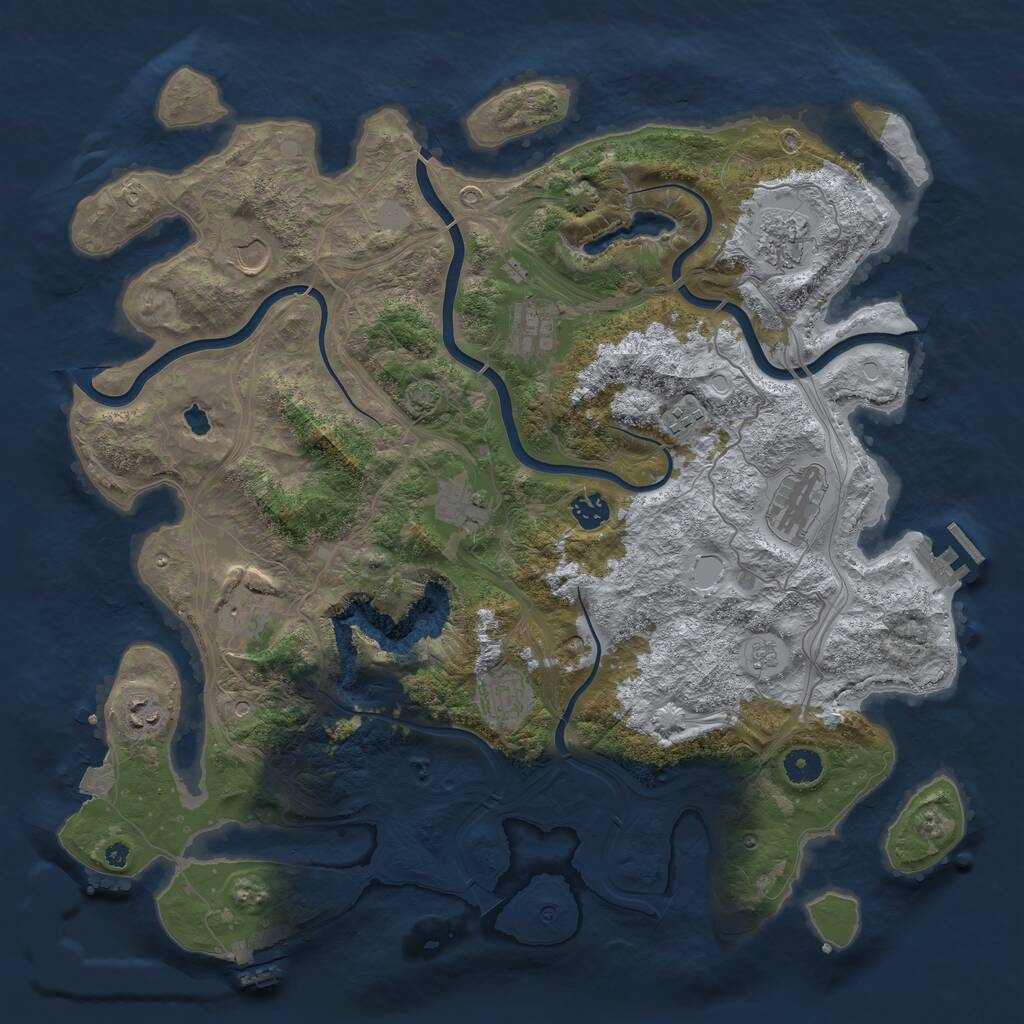 Rust Map: Procedural Map, Size: 4250, Seed: 305174314, 16 Monuments