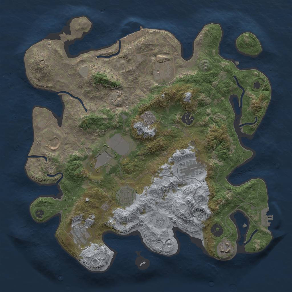 Rust Map: Procedural Map, Size: 3500, Seed: 1503435721, 18 Monuments