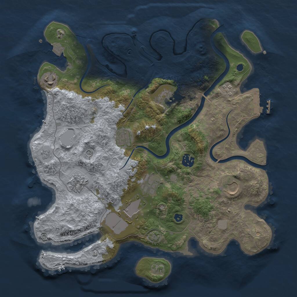 Rust Map: Procedural Map, Size: 3500, Seed: 13101310, 14 Monuments