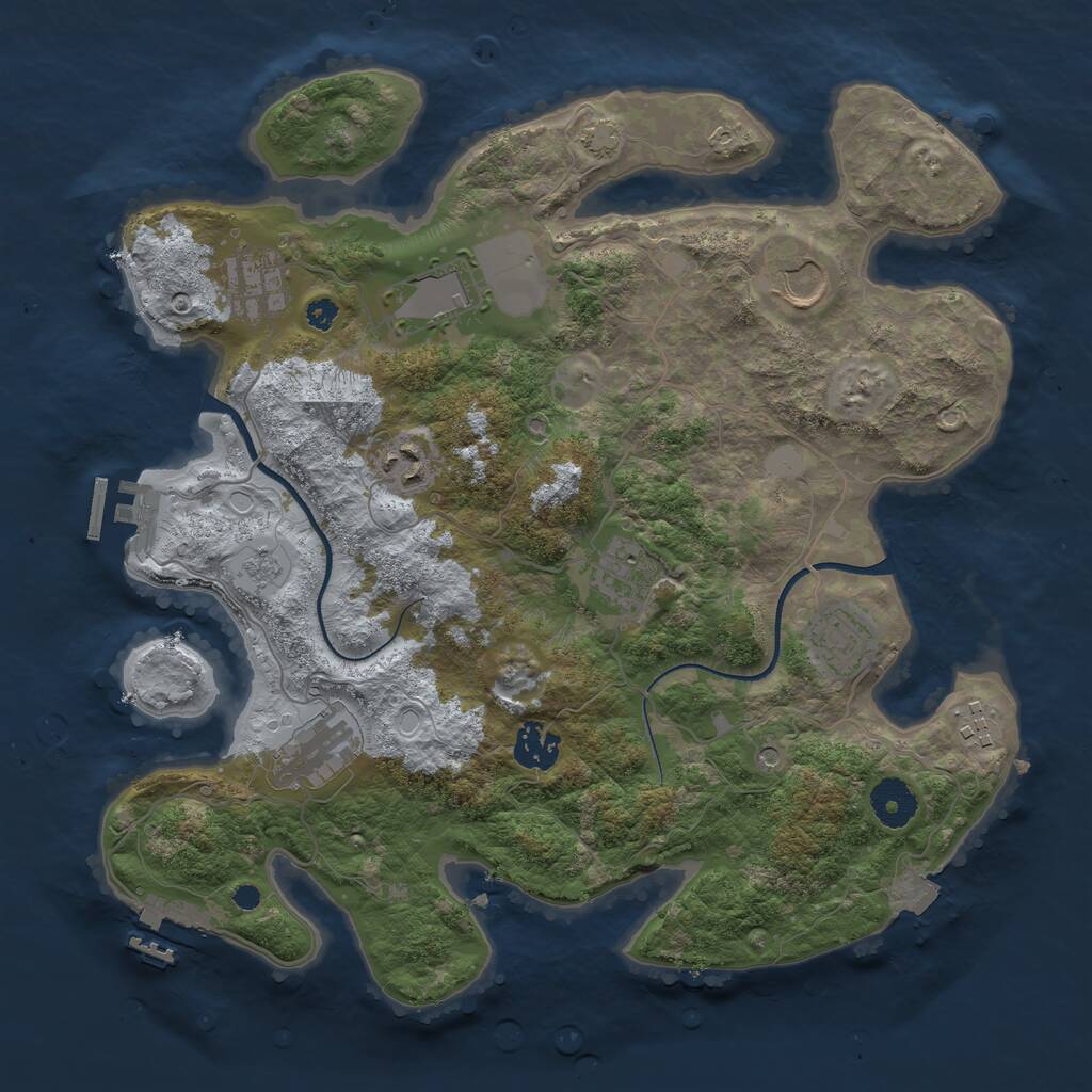 Rust Map: Procedural Map, Size: 3500, Seed: 180828, 15 Monuments