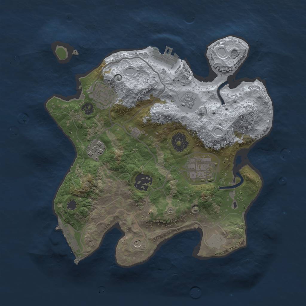 Rust Map: Procedural Map, Size: 2600, Seed: 777, 13 Monuments