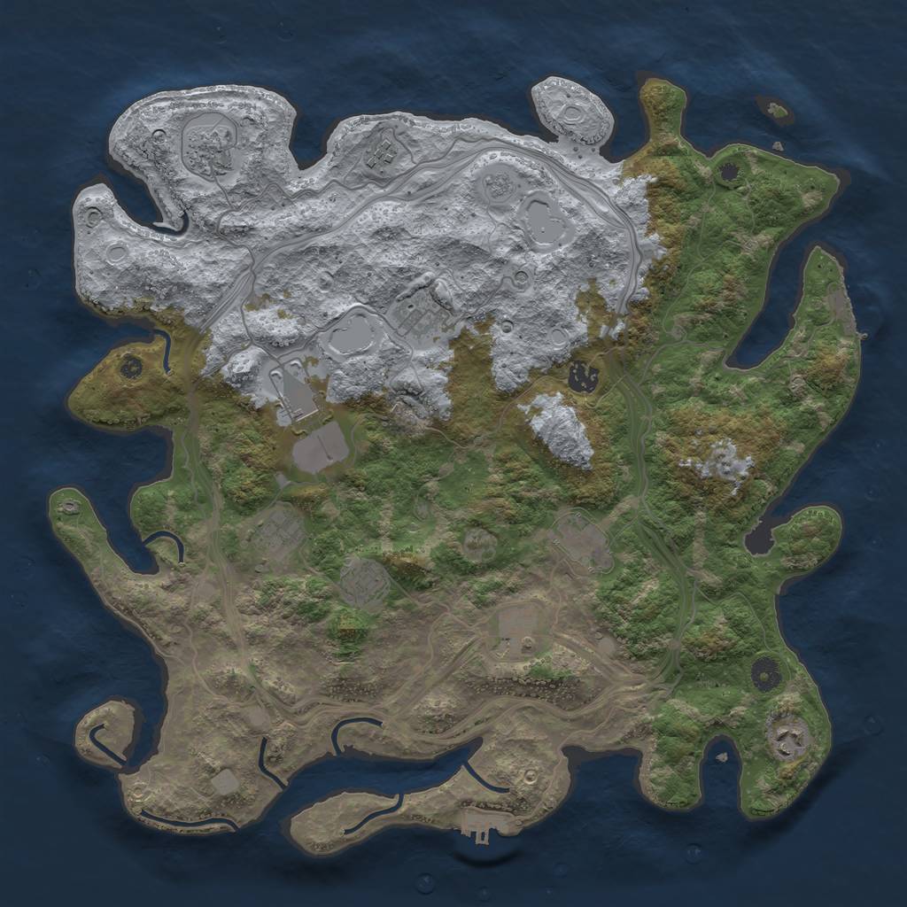 Rust Map: Procedural Map, Size: 4250, Seed: 861535604, 19 Monuments