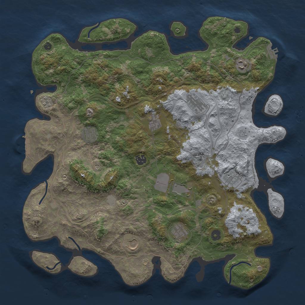 Rust Map: Procedural Map, Size: 4300, Seed: 2348, 19 Monuments