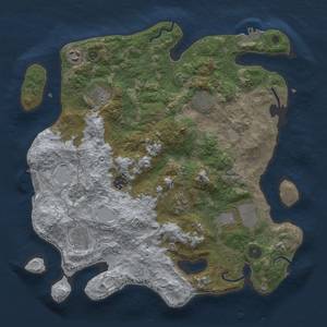 Thumbnail Rust Map: Procedural Map, Size: 3700, Seed: 40612, 17 Monuments