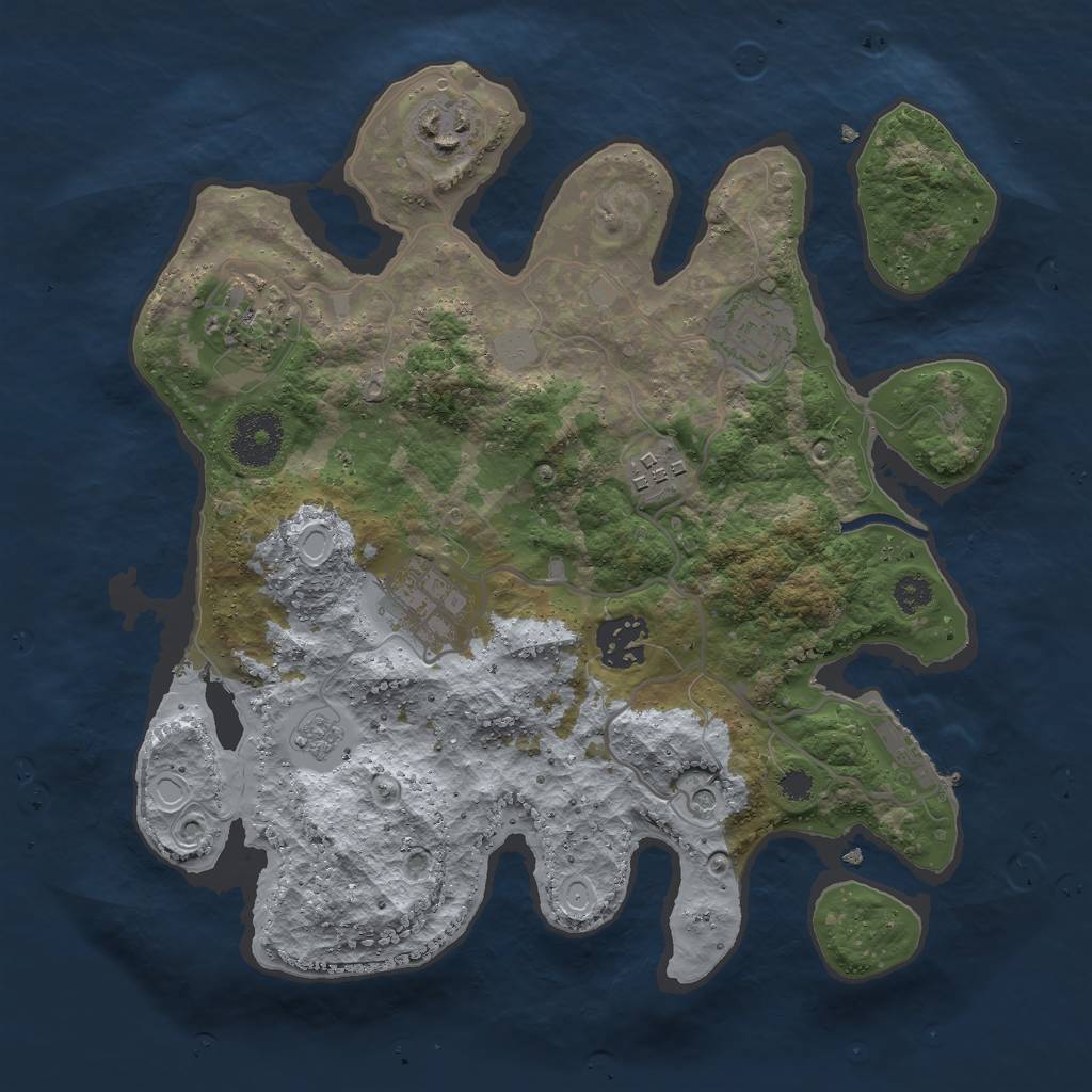 Rust Map: Procedural Map, Size: 3003, Seed: 715517, 14 Monuments