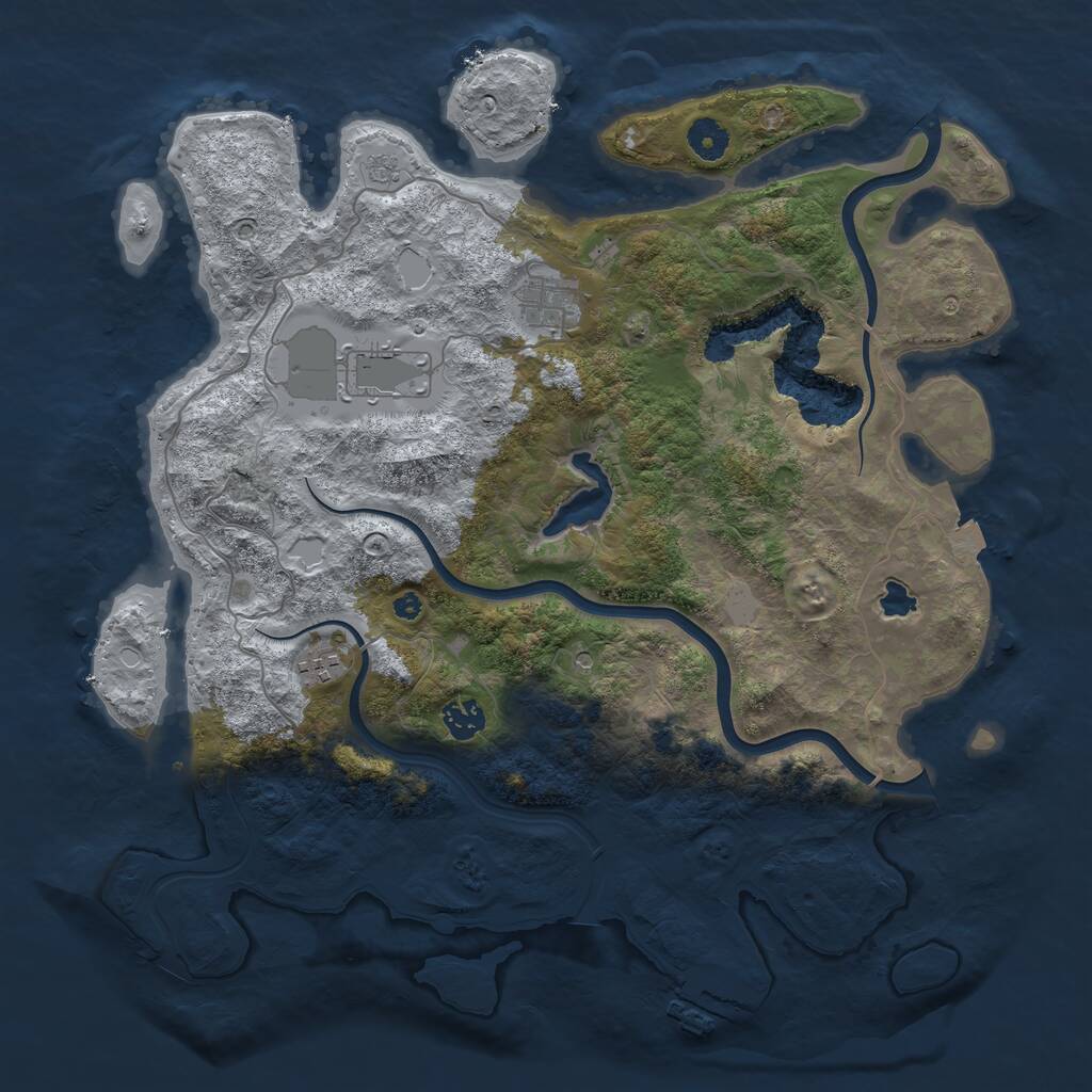 Rust Map: Procedural Map, Size: 4000, Seed: 7846554, 9 Monuments