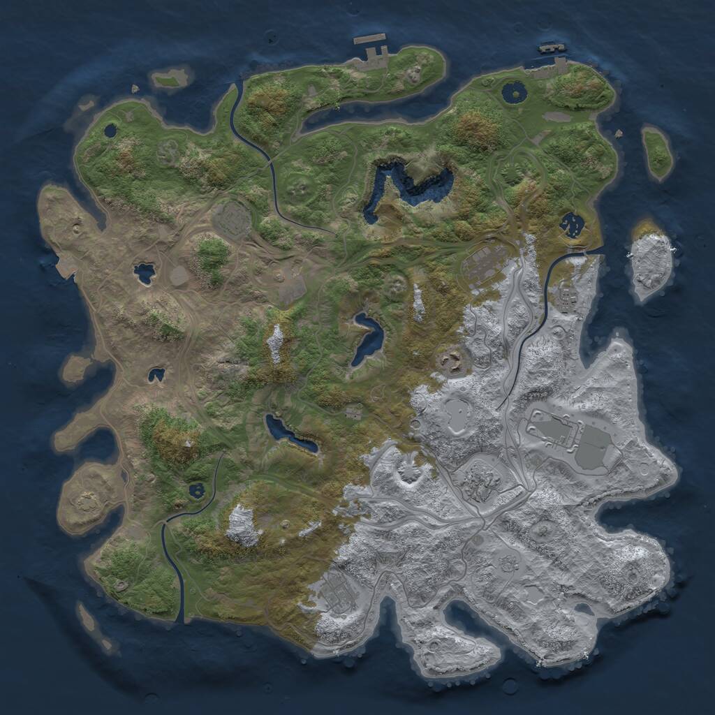 Rust Map: Procedural Map, Size: 4500, Seed: 487564342, 15 Monuments