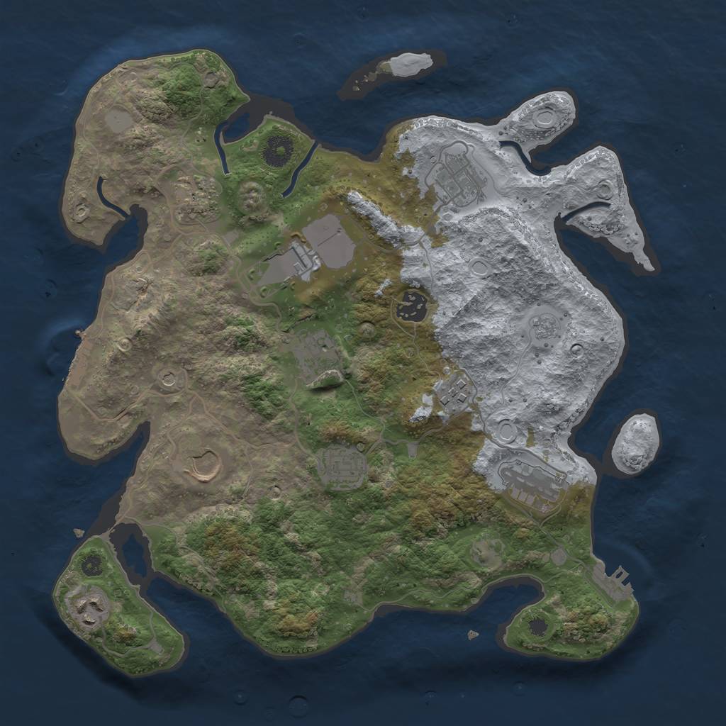 Rust Map: Procedural Map, Size: 3500, Seed: 787753653, 19 Monuments