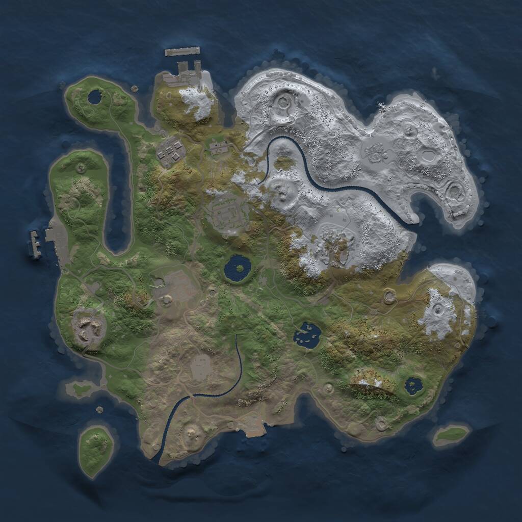 Rust Map: Procedural Map, Size: 3000, Seed: 125782188, 11 Monuments