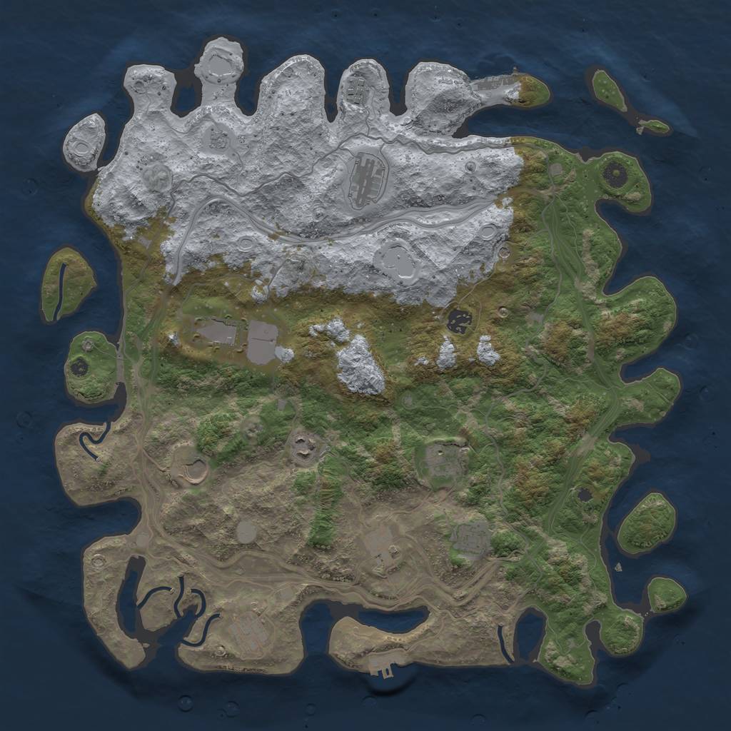 Rust Map: Procedural Map, Size: 4450, Seed: 813798712, 19 Monuments