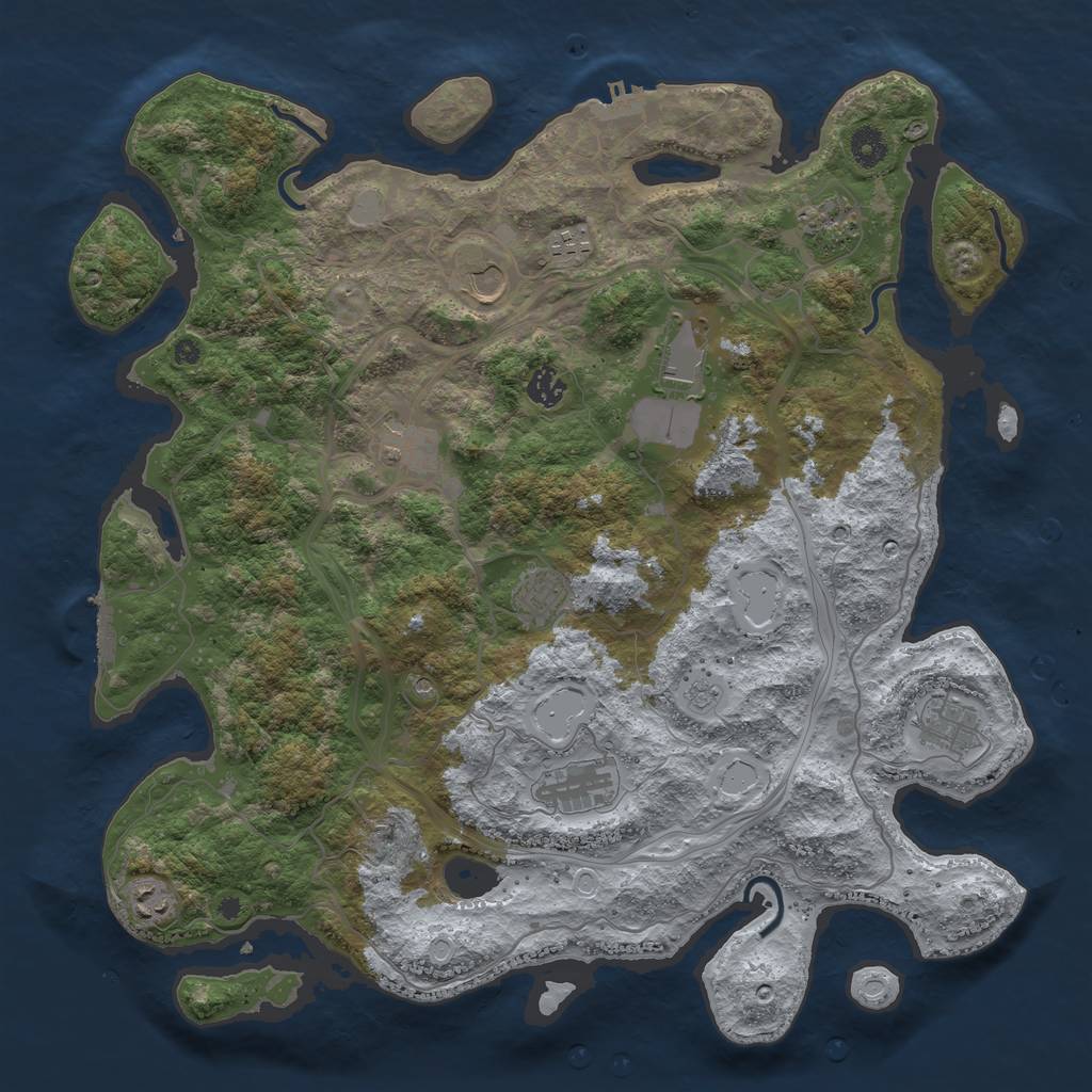 Rust Map: Procedural Map, Size: 4250, Seed: 238533497, 19 Monuments