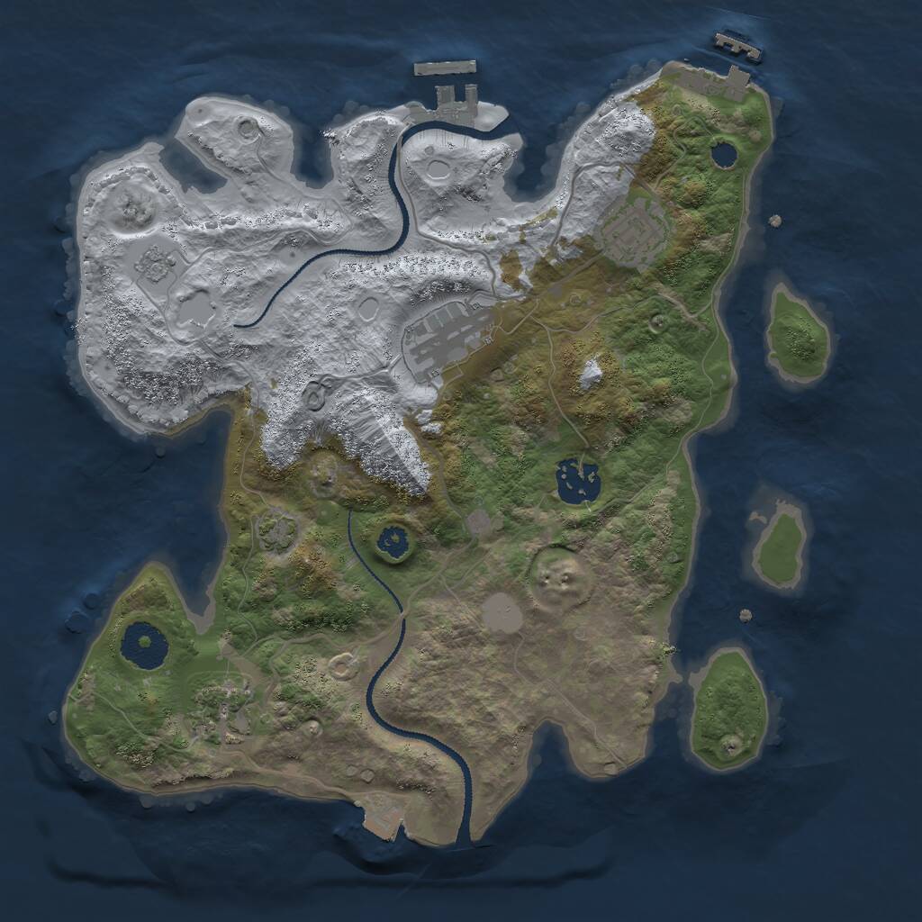 Rust Map: Procedural Map, Size: 3000, Seed: 204618749, 9 Monuments