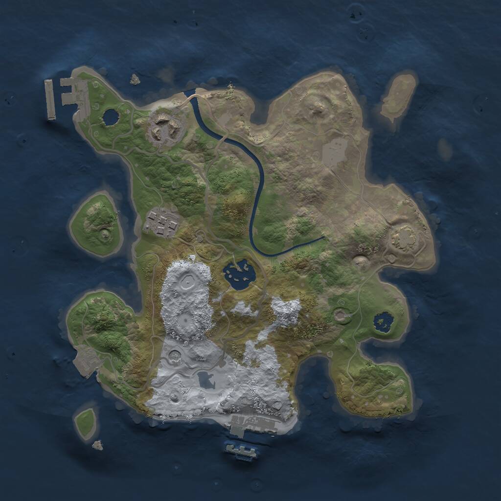 Rust Map: Procedural Map, Size: 2502, Seed: 141808840, 8 Monuments