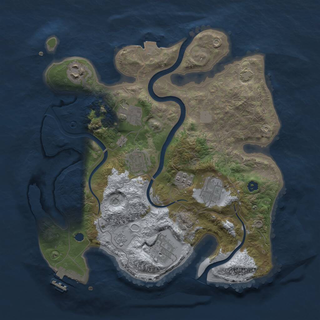 Rust Map: Procedural Map, Size: 3000, Seed: 22966, 11 Monuments