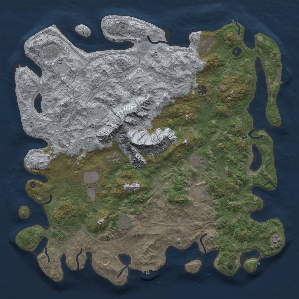 Rust Map: Procedural Map, Size: 5000, Seed: 621, 20 Monuments