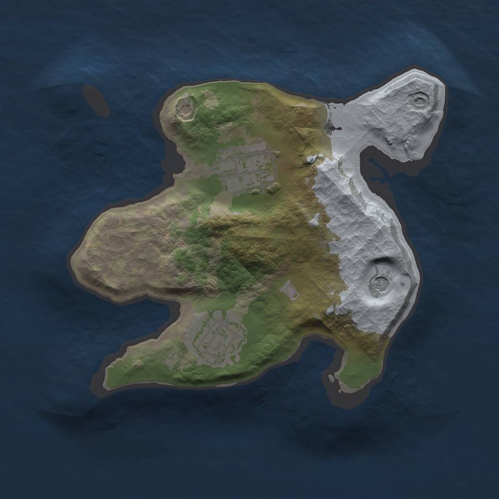 Rust Map: Barren, Size: 2000, Seed: 100342642, 5 Monuments