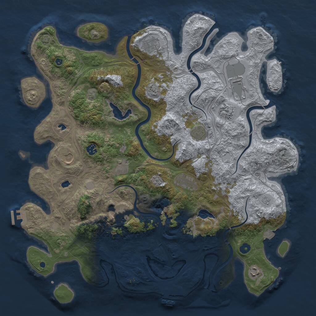 Rust Map: Procedural Map, Size: 4500, Seed: 2909, 17 Monuments