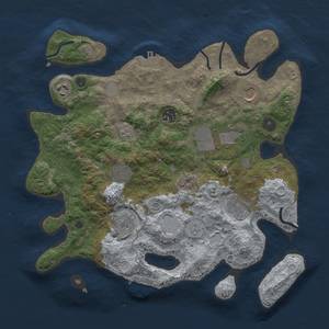 Thumbnail Rust Map: Procedural Map, Size: 3500, Seed: 7751665, 17 Monuments