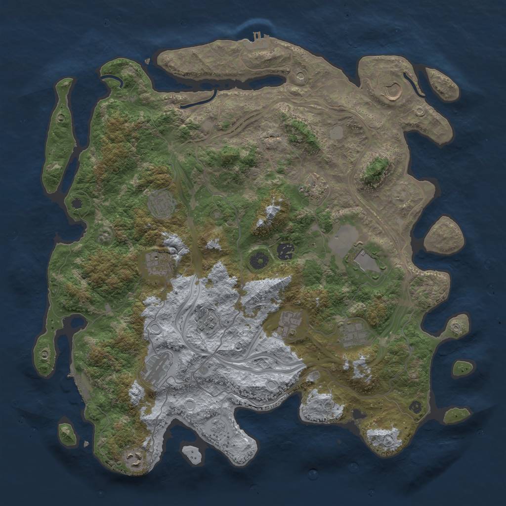 Rust Map: Procedural Map, Size: 4250, Seed: 166886958, 20 Monuments