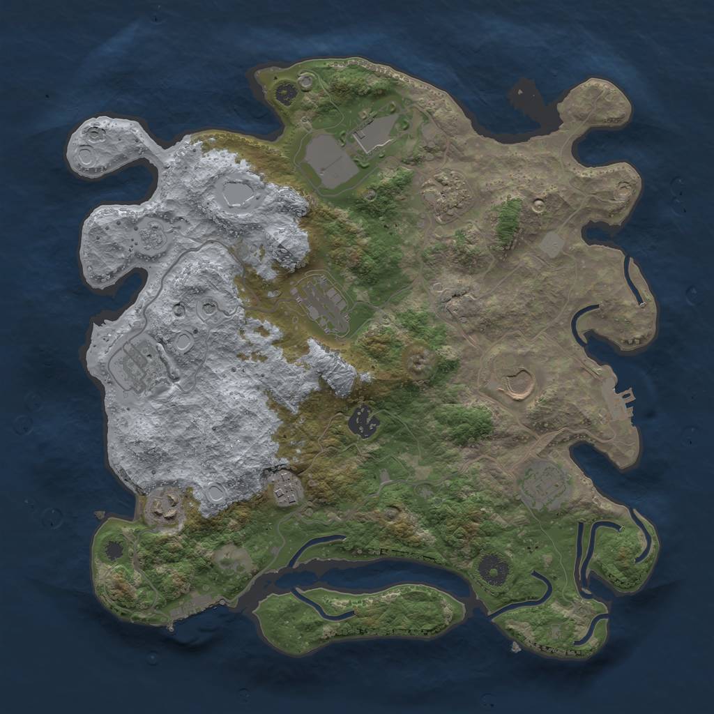 Rust Map: Procedural Map, Size: 3500, Seed: 89536007, 18 Monuments