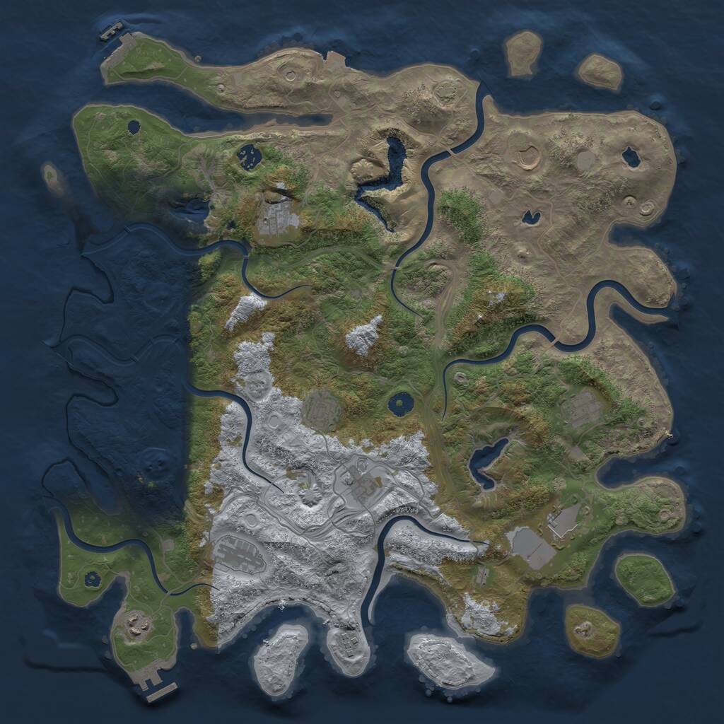 Rust Map: Procedural Map, Size: 4500, Seed: 1800424747, 15 Monuments