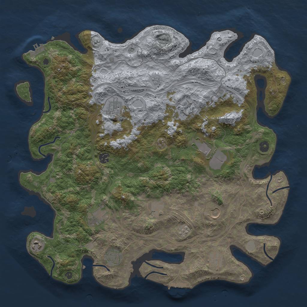 Rust Map: Procedural Map, Size: 4300, Seed: 1797621744, 20 Monuments