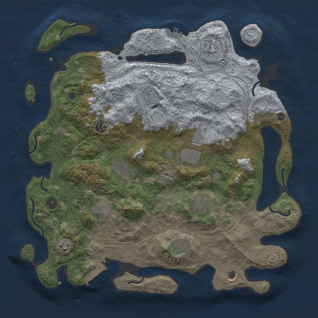 Rust Map: Procedural Map, Size: 4250, Seed: 809403232, 20 Monuments