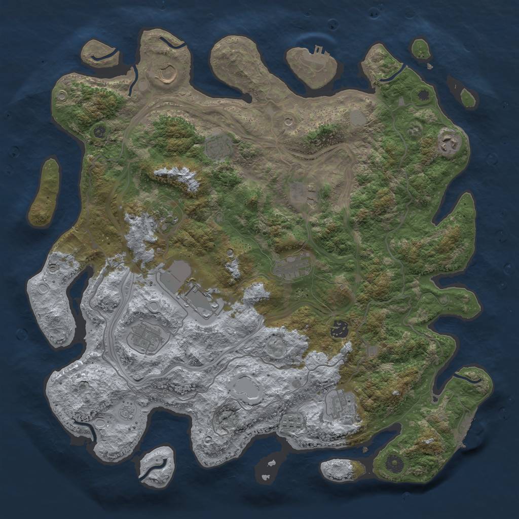 Rust Map: Procedural Map, Size: 4250, Seed: 442434167, 20 Monuments