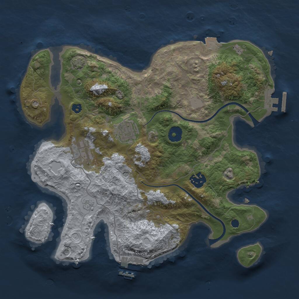 Rust Map: Procedural Map, Size: 3000, Seed: 1067424102, 9 Monuments