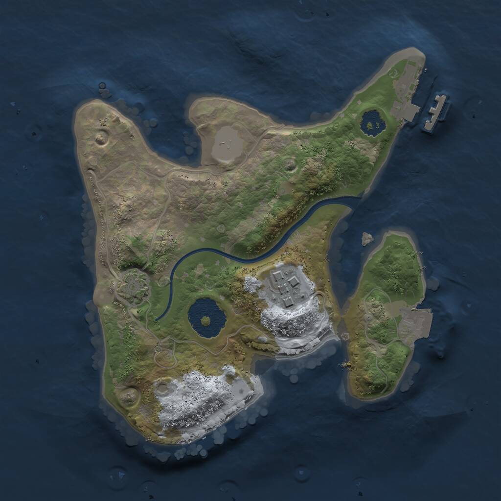 Rust Map: Procedural Map, Size: 2000, Seed: 19961999, 4 Monuments