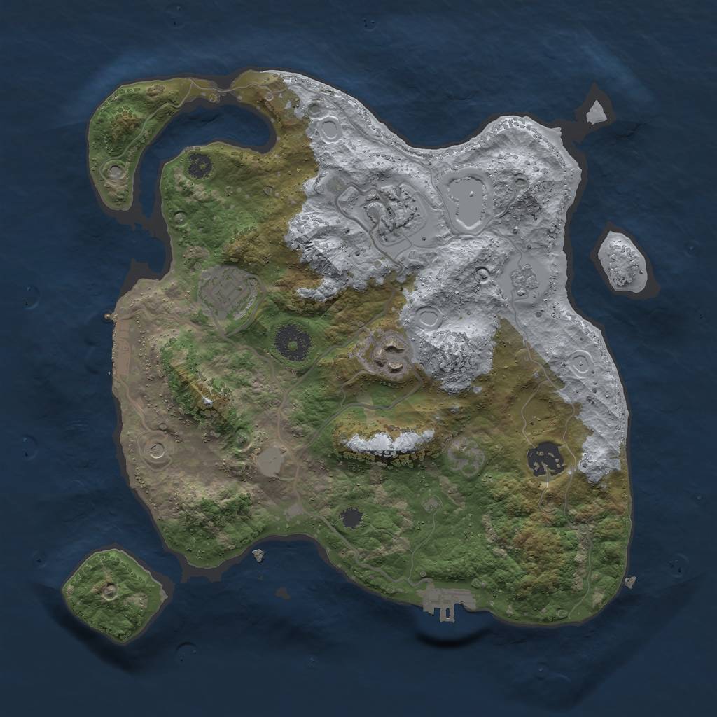 Rust Map: Procedural Map, Size: 3000, Seed: 72182508, 13 Monuments