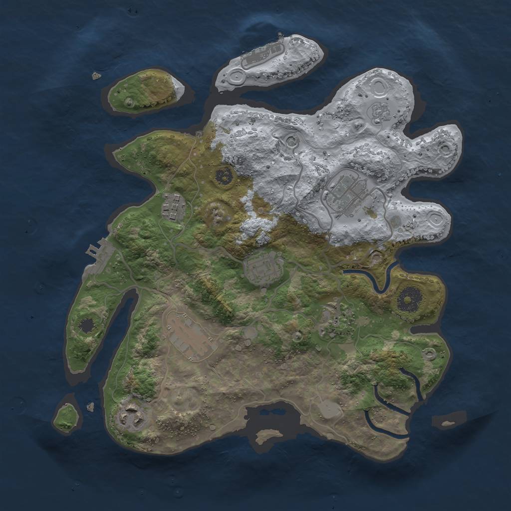 Rust Map: Procedural Map, Size: 3000, Seed: 1315143, 15 Monuments