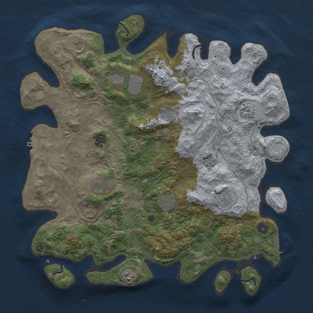 Rust Map: Procedural Map, Size: 4250, Seed: 1932260643, 20 Monuments