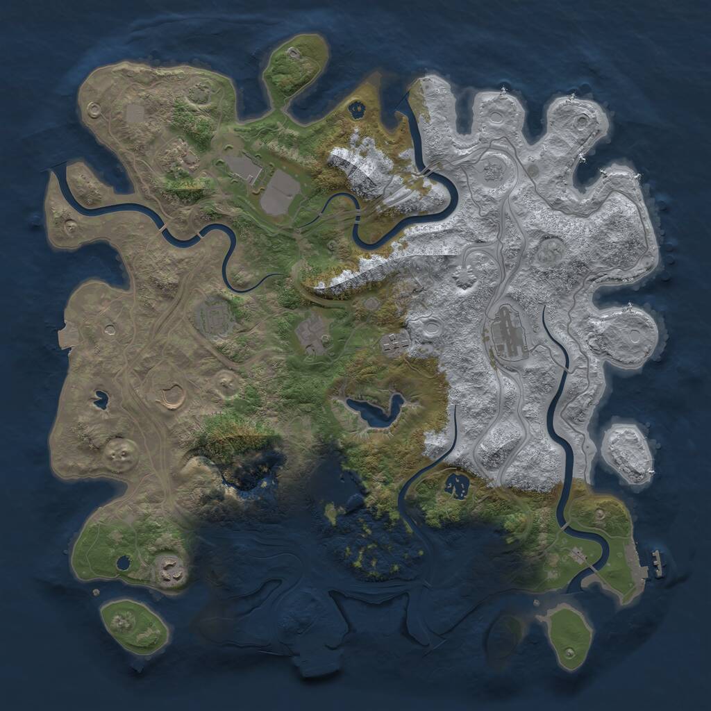 Rust Map: Procedural Map, Size: 4250, Seed: 1932260643, 16 Monuments