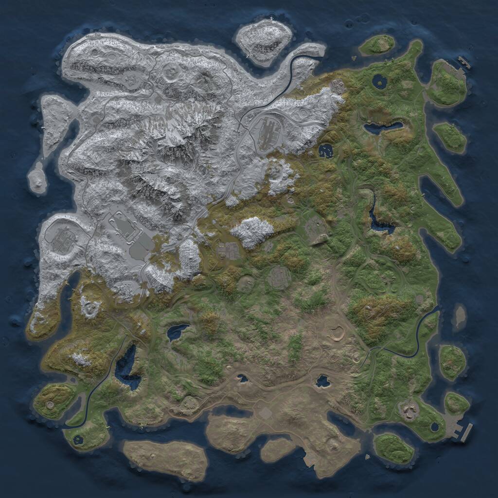 Rust Map: Procedural Map, Size: 5000, Seed: 23269, 17 Monuments
