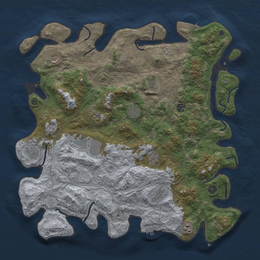 Rust Map: Procedural Map, Size: 4500, Seed: 112499416, 20 Monuments