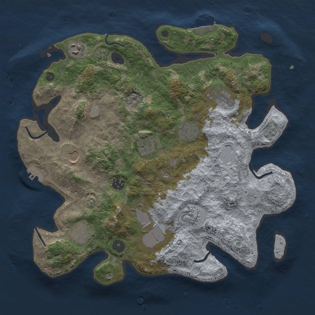 Rust Map: Procedural Map, Size: 3750, Seed: 332373, 19 Monuments
