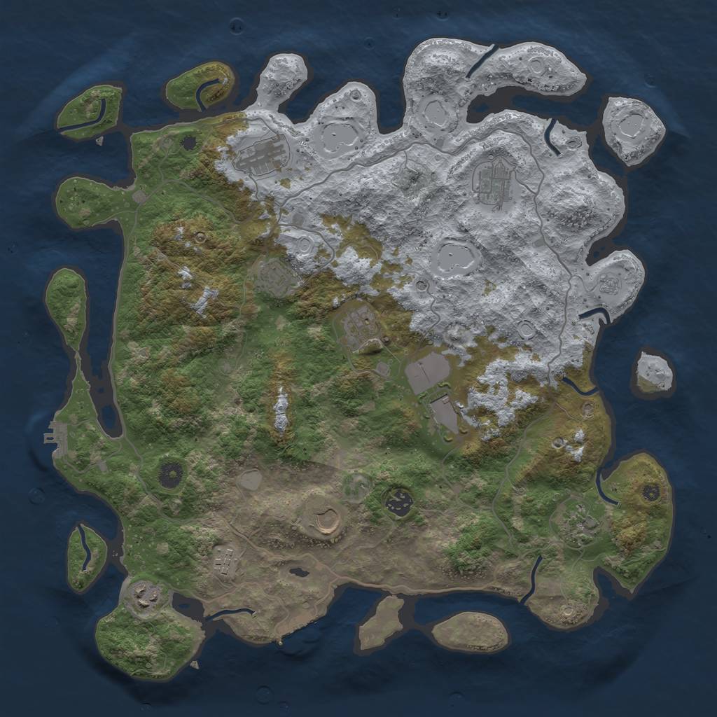 Rust Map: Procedural Map, Size: 4222, Seed: 3254, 19 Monuments