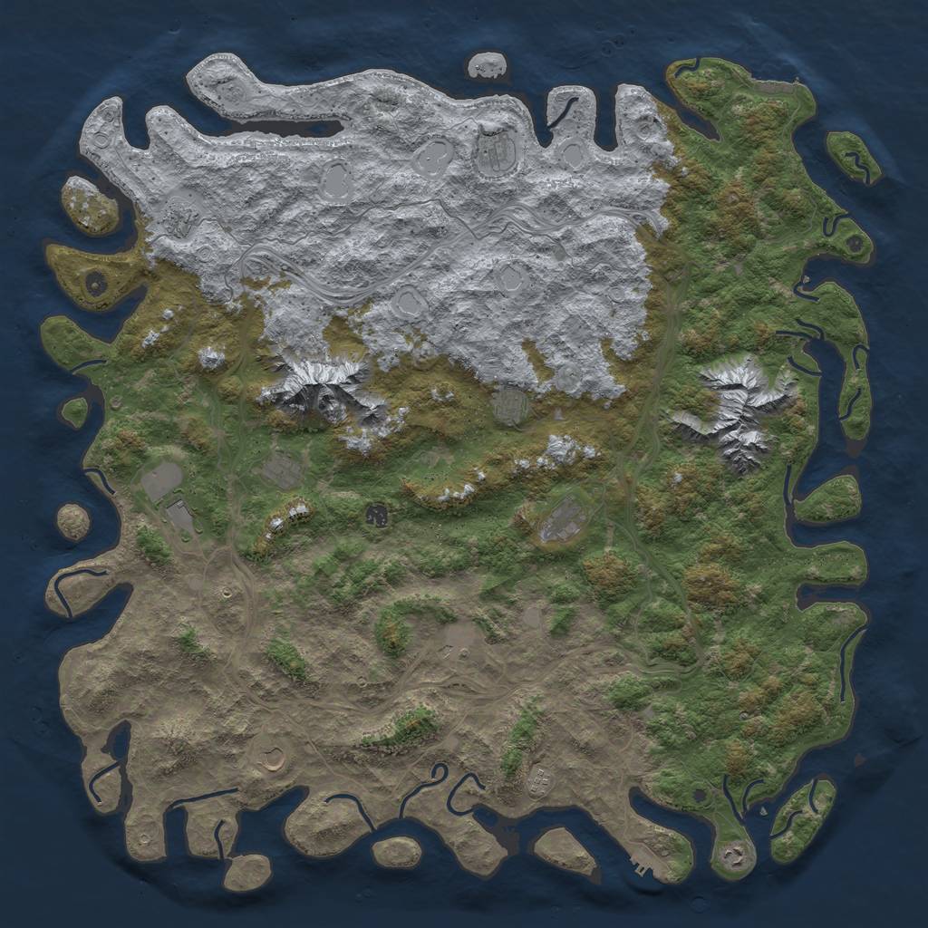 Rust Map: Procedural Map, Size: 6000, Seed: 1301996, 20 Monuments