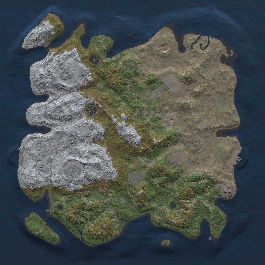 Rust Map: Procedural Map, Size: 4000, Seed: 2003018426, 18 Monuments