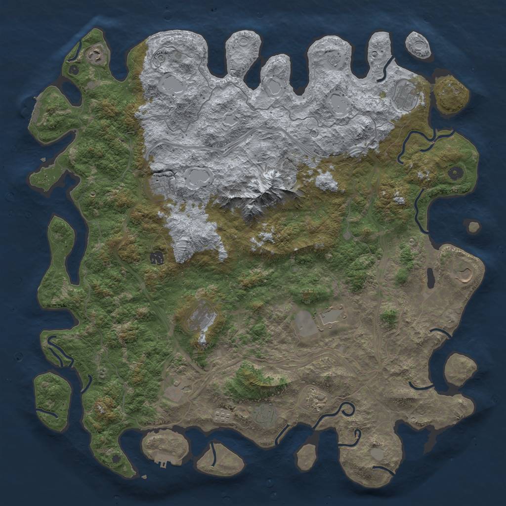 Rust Map: Procedural Map, Size: 5250, Seed: 1234794659, 20 Monuments